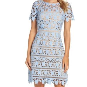 Lace eyelet dress with nude under